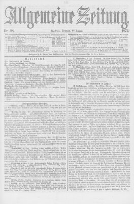 Allgemeine Zeitung Sonntag 28. Januar 1872