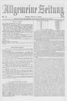 Allgemeine Zeitung Mittwoch 31. Januar 1872