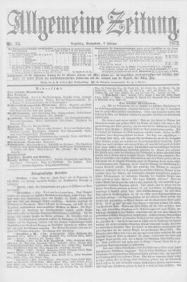 Allgemeine Zeitung Samstag 3. Februar 1872