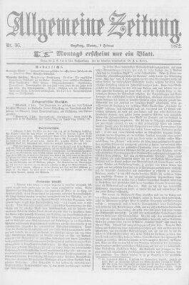 Allgemeine Zeitung Montag 5. Februar 1872