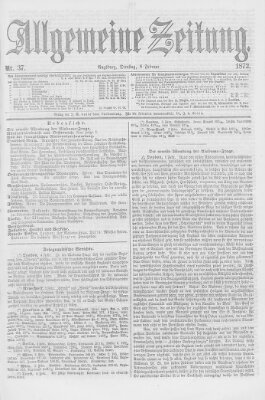 Allgemeine Zeitung Dienstag 6. Februar 1872