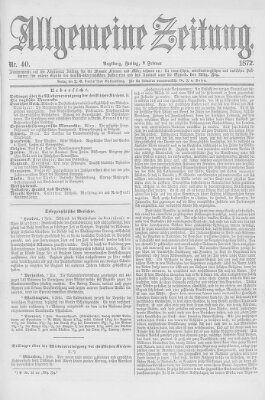 Allgemeine Zeitung Freitag 9. Februar 1872