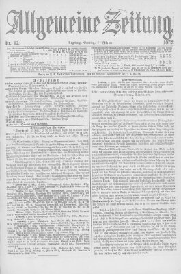 Allgemeine Zeitung Sonntag 11. Februar 1872