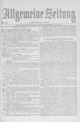 Allgemeine Zeitung Mittwoch 21. Februar 1872