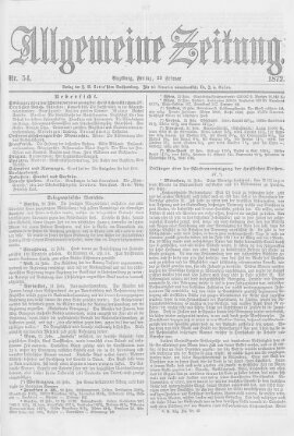 Allgemeine Zeitung Freitag 23. Februar 1872