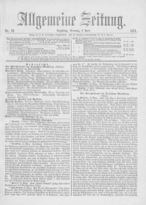 Allgemeine Zeitung Sonntag 2. April 1871