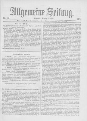 Allgemeine Zeitung Montag 3. April 1871