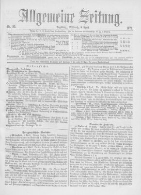 Allgemeine Zeitung Mittwoch 5. April 1871