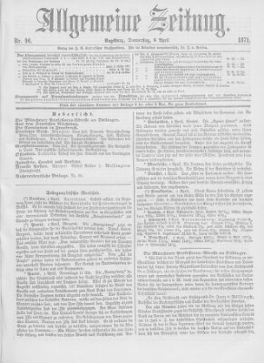 Allgemeine Zeitung Donnerstag 6. April 1871