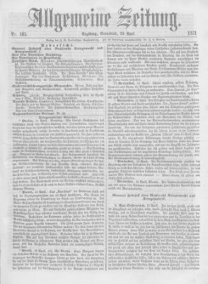 Allgemeine Zeitung Samstag 15. April 1871