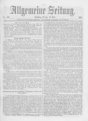 Allgemeine Zeitung Montag 24. April 1871