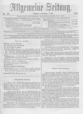 Allgemeine Zeitung Donnerstag 4. Mai 1871