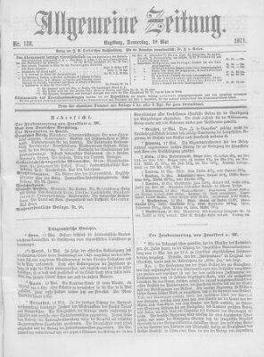 Allgemeine Zeitung Donnerstag 18. Mai 1871