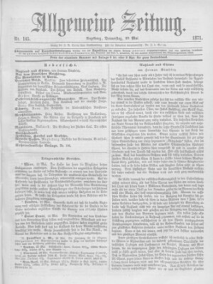 Allgemeine Zeitung Donnerstag 25. Mai 1871