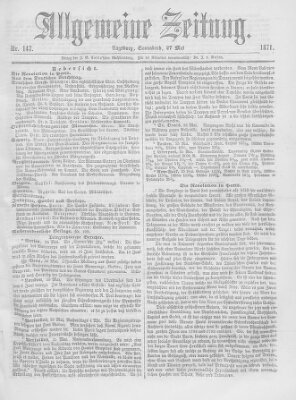 Allgemeine Zeitung Samstag 27. Mai 1871