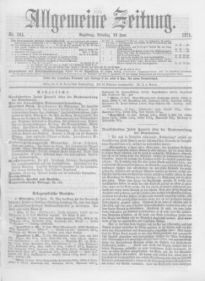 Allgemeine Zeitung Dienstag 13. Juni 1871