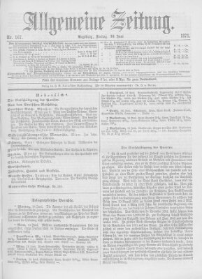 Allgemeine Zeitung Freitag 16. Juni 1871