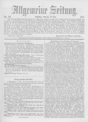 Allgemeine Zeitung Sonntag 18. Juni 1871