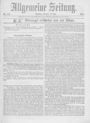 Allgemeine Zeitung Montag 19. Juni 1871