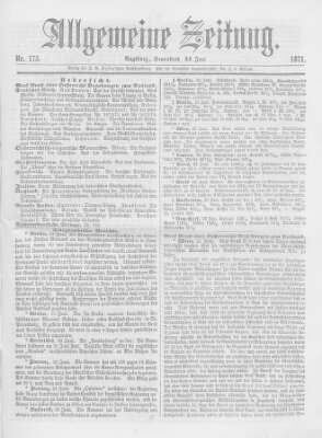 Allgemeine Zeitung Samstag 24. Juni 1871