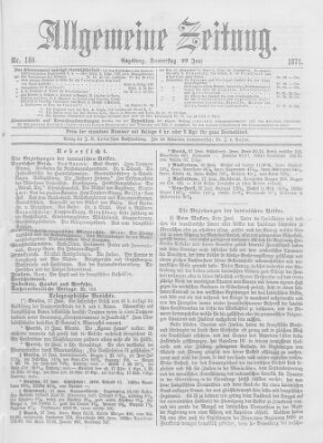 Allgemeine Zeitung Donnerstag 29. Juni 1871