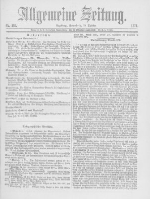 Allgemeine Zeitung Samstag 14. Oktober 1871