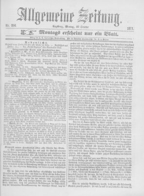 Allgemeine Zeitung Montag 23. Oktober 1871