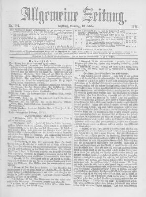 Allgemeine Zeitung Sonntag 29. Oktober 1871