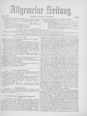 Allgemeine Zeitung Sonntag 5. November 1871