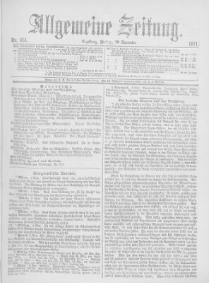 Allgemeine Zeitung Freitag 10. November 1871