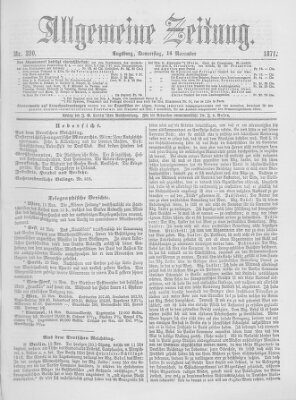 Allgemeine Zeitung Donnerstag 16. November 1871