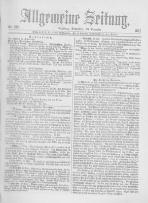 Allgemeine Zeitung Samstag 25. November 1871