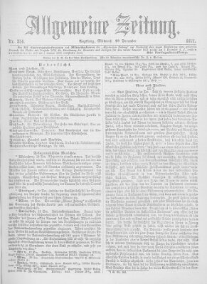 Allgemeine Zeitung Mittwoch 20. Dezember 1871