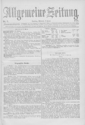 Allgemeine Zeitung Mittwoch 6. Januar 1875