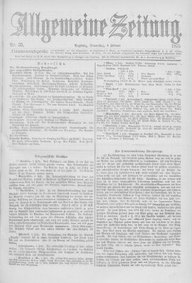 Allgemeine Zeitung Donnerstag 4. Februar 1875