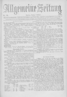 Allgemeine Zeitung Sonntag 7. Februar 1875