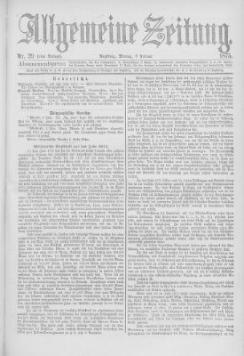 Allgemeine Zeitung Montag 8. Februar 1875