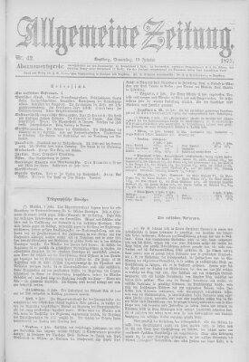 Allgemeine Zeitung Donnerstag 11. Februar 1875