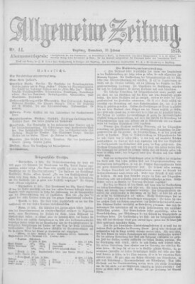 Allgemeine Zeitung Samstag 13. Februar 1875