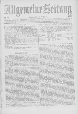 Allgemeine Zeitung Mittwoch 17. Februar 1875