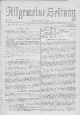 Allgemeine Zeitung Freitag 26. Februar 1875