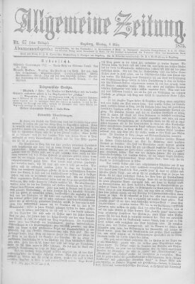 Allgemeine Zeitung Montag 8. März 1875