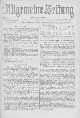 Allgemeine Zeitung Freitag 12. März 1875