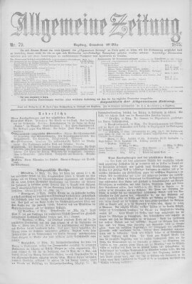 Allgemeine Zeitung Samstag 20. März 1875