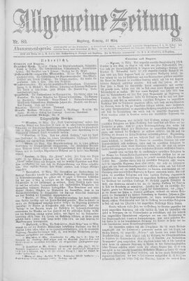 Allgemeine Zeitung Sonntag 21. März 1875