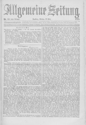 Allgemeine Zeitung Montag 29. März 1875