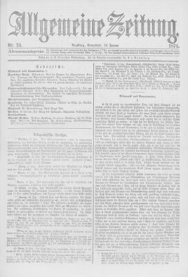 Allgemeine Zeitung Samstag 24. Januar 1874