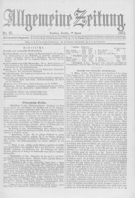 Allgemeine Zeitung Dienstag 27. Januar 1874