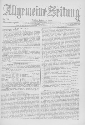 Allgemeine Zeitung Mittwoch 28. Januar 1874