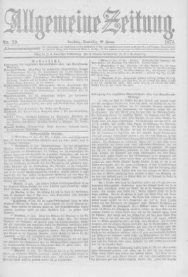 Allgemeine Zeitung Donnerstag 29. Januar 1874